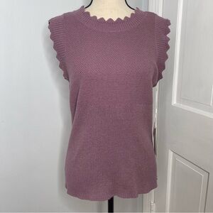 Cyrus Purple Ruffle Tank Top Sweater Size Large NEW WITH TAGS